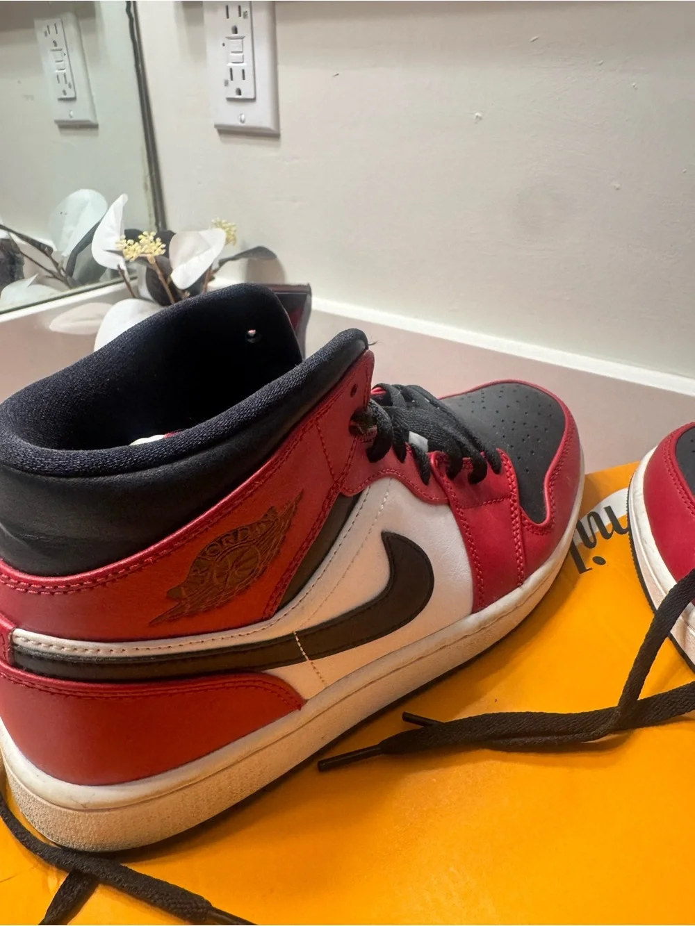 Nike Kids Red, Black and White High-Top Sneakers